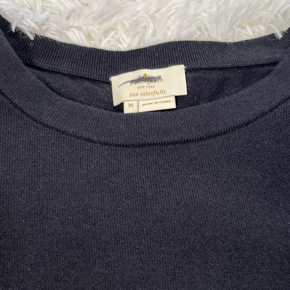 Kate Spade | Mixed Media Stripe Hem Cotton Silk Sweater - Picture 3 of 6